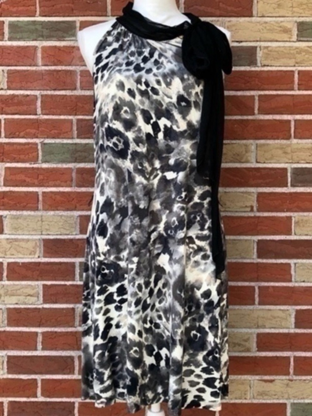Anthropologie Weston Wear NWT Leopard Print Black White Sleeveless Mini Dress 👗